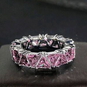 Dazzling Pink Cubic Zirconia Silver Ring